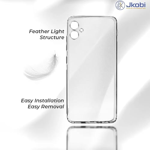 Image of Jkobi Back Cover for Samsung Galaxy F14 5G (Silicone Clear Shockproof Case with Camera Protection | Flexible and Soft | Transparent)