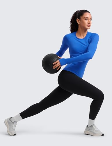 Image of CRZ YOGA Seamless Top Waist Length | Training, Chafe-Free, Slim Fit, Raglan Sleeves, Mesh Vents, Workout, Long Sleeve Shirts for Women