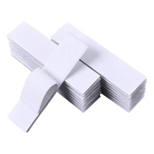 Hook and Loop Sticky Back 25mm x 100mm pre-Cut Pieces | Multipurpose Self-Adhesive Fastening Strips | Ideal for School Projects, DIY, Decorations, Organising & Crafting | 40 Pieces|White-image-12