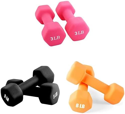 Portzon Juego de mancuernas de 32 libras de peso - 3 pares (3-lb, 5-lb, 8-lb)