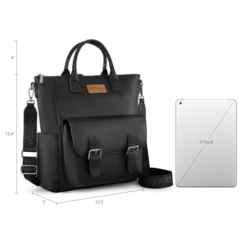Image of Montana West Wrangler Medium Cute Fashion Backpack for Women Black Purse Backpack with Removable Crossbody Shoulder Strap WG175-9110BK