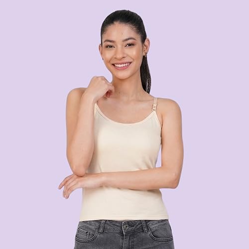 Image of Women's Cotton Camisole Slip | Adjustable Straps | Ultra-Soft Pure Cotton Fabric | Camisole | (S,M,L,XL,2XL,3XL,4XL)