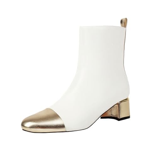 Mofirdast Women's Color Block Ankle Boots Cover