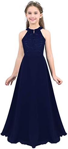 Robe De Cérémonie Dentelle Florale 3/4 Manches Pour Filles 2-14 Ans – Mariage, Communion, Fête, Anniversaire – Tulle Et Polyester Doux