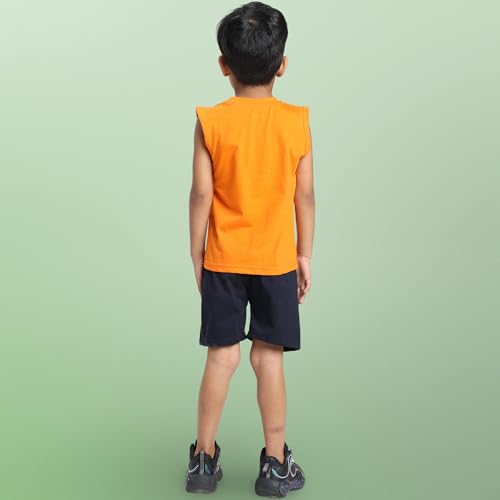 Image of TS LAVI TAVI Baby Cotton Clothing Set | Sleeveless T-Shirt & Shorts Combo | Summer Wear for Boys & Girls | Soft Breathable Fabric | Multicolor Pack of 3