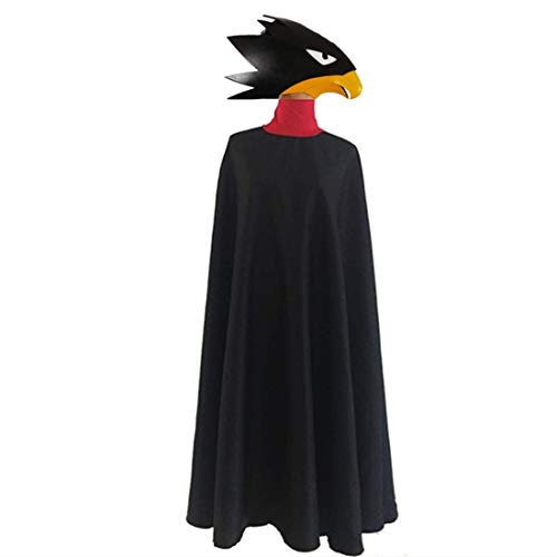 Boku No Hero Academia My Hero Academia Tokoyami Fumikage Cosplay Costume Bird Head Helmet Mask Halloween Costume (Costume+mask,Male XXL)