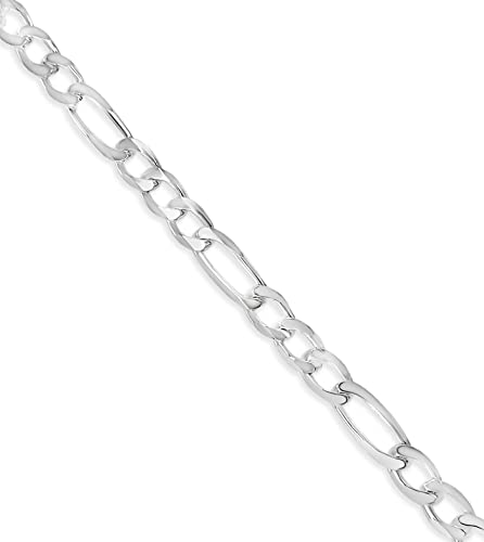 Olive & Chain 925 Sterling Silver Chain Bracelet, Figaro Link Bracelet For Men & Women, Hypoallergenic, Best Fit For Gifting To Loved Ones #TOP1