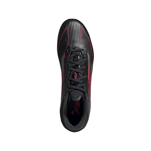 adidas Unisex F50 League Firm Multi Ground Sneaker, Black/Iron Metallic/Lucid Red, 7 US Men