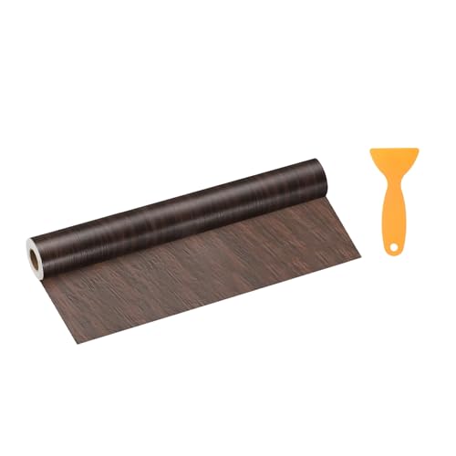 Image of HARFINGTON Wood Grain Repair Tape 15.7 Inch x 33ft Self Adhesive Repair Patch Tape Simulated Wooden Floor Tapes with Plastic Scraper for Tables Doors Windows Furniture, Black Walnut