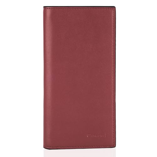 CASMONAL Premium Leather Checkbook Cover for Men and Women Checkbook Holder Wallet RFID Blocking