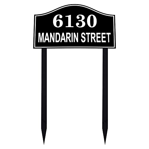 Carvature House Number Sign For Yard, Personalized Address Plaque With Stakes For Outside Lawn, Home Address Yard Sign With 18” Stakes Made Of Rustproof All-Weather Polyethylene (Choose From 2 Sizes) #TOP11