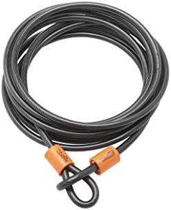 Burg-Wachter Sterling 129C 12mm x 9m Double Loop Vinyl Coated Multi-Stranded Braided Steel Cable with Self Coiling-Black