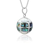 Kartini Studio Abalone Harmony Ball, Angel Caller, Sterling Silver Bola Pendant, Sterling Silver Harmony Ball