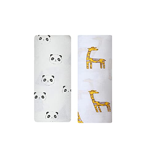 Image of swaddle blanket for kids 100% Pure Cotton Muslin Baby Swaddle Blanket, Swaddle for Newborn Baby Super Soft Cotton Receiving Wrapper Cloth, Stroller Cover-Pack of 2 with Size 120X100 CM - Jungle King
