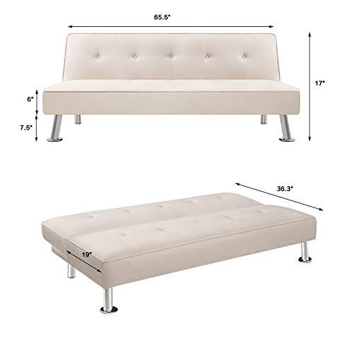 image for Furmax Futon Sofa Bed Convertible Sleeper Couch Bed for Living Room Mo