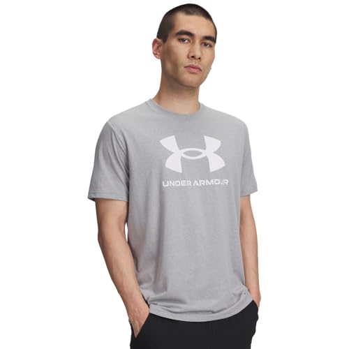 UA Sportstyle Logo Update SS - Acciaio Light Heather Bianco - 3XL
