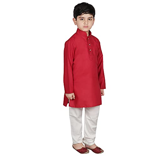 Image of SG YUVRAJ Raw Silk Kurta Set for Boys