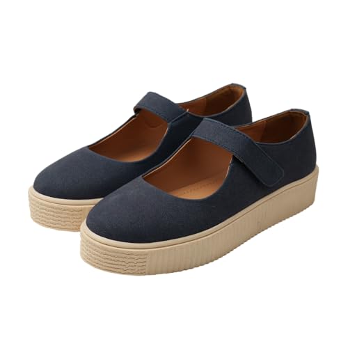 Image of Theater Women Maru Mary Jane Platform Shoes with Adjustable Strap | Soft Suede Finish | Cushioned Support for Casual & Smart Styling