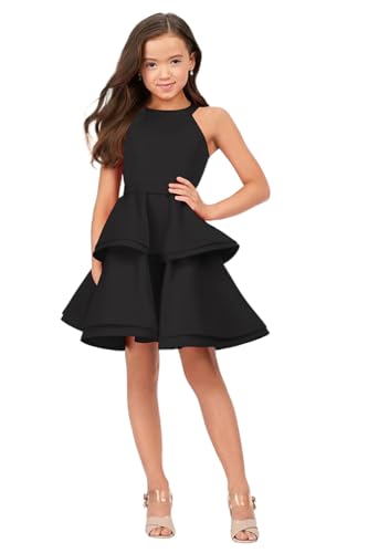 Girl's Satin Father Daughter Pageant Dresses O Neck Flower Girl Kids Children Teen Gowns