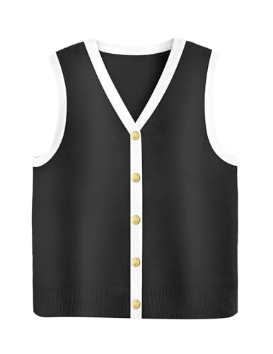 Image of Zeagoo Womens Sweater Vest V Neck Button Down Shirts Trendy Knit Sleeveless Cardigan Top Shirt S-XXL