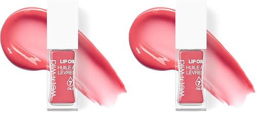 wet n wild Lip Oil - Lightweight, Non-Sticky, Hydrating &amp; Nourishing Formula with Marula &amp; Jojoba Oils, Vegan &amp; Cruelty-Free - Vintage Society (Pack of 2)