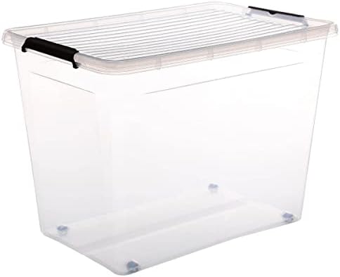 5five - caja de plástico transparente "clip n box" 80l