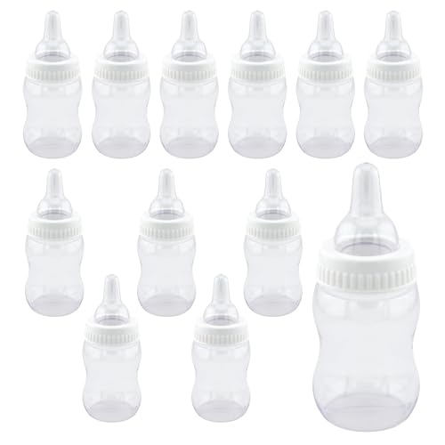 Image of Homeford Mini Nursing Bottle Baby Bottle Baby Shower Favors, 4-inch, 12-Count, White