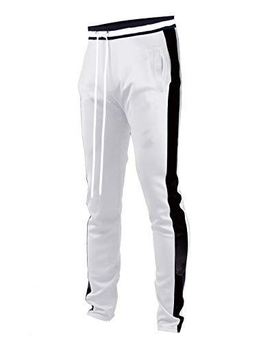 Image of SCREENSHOT Screenshotbrand Mens Hip Hop Slim Fit Track Pants - Athletic Jogger Bottom with Side Taping