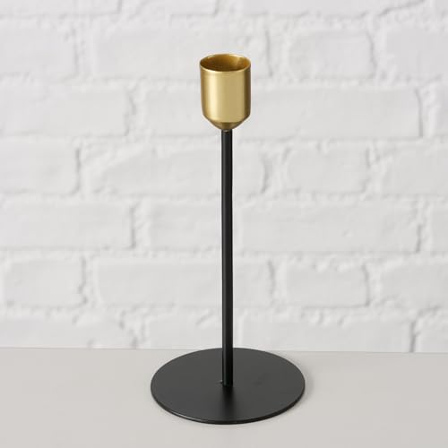 Boltze Kerzenleuchter Cosima (3-tlg., schwarz/gold, modernes Design, für Stabkerzen, Kerzenhalter, Kerzenständer, Kerzen Zubehör) 2049897