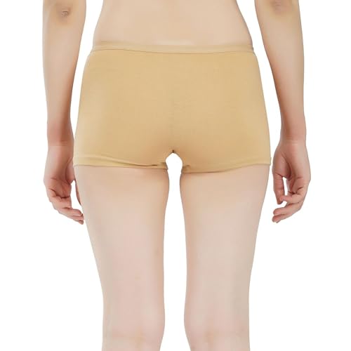 Image of AQUAZZURA Pure Cotton Seamless Plain Solid Boyshort Panties for Women Underwear Briefs Low-Waist Boyshorts Stylish Undergarments | Multicolor Boy Shorts for Girls, Pack of 5