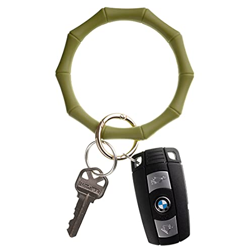 Hadley Mae Designs Key Ring Bracelet Keychain Wristlet Keychain Bangle Key Ring (Army Green)