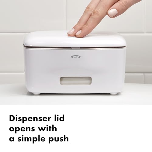 DevaCurl OXO Good Grips Dispenser for Face, Hand Flushable Wipes, 18/8 Stainless Steel, White, A - Image 3
