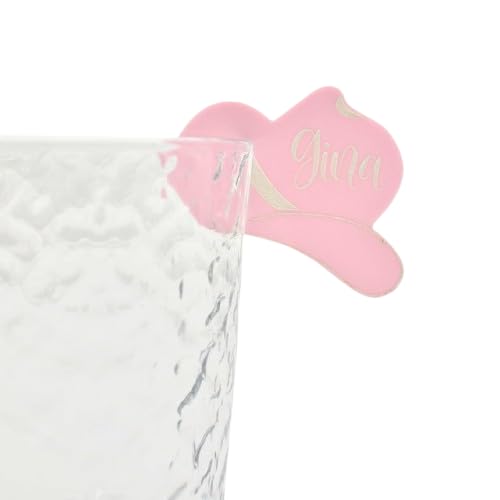 LccSt Bridal Shower Accessories, Hens Party, Rustic Western Party Essentials, Last Hoedown, Last Rodeo, Cowgirl Themed Personalized Drink Tag, Wine Tag Acrylic Pack Of 5,15,25 (Style 19)