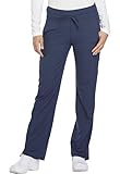Dickies Dynamix Women Scrubs Pant Mid Rise Straight Leg Drawstring Plus Size DK130, 2XL, Navy