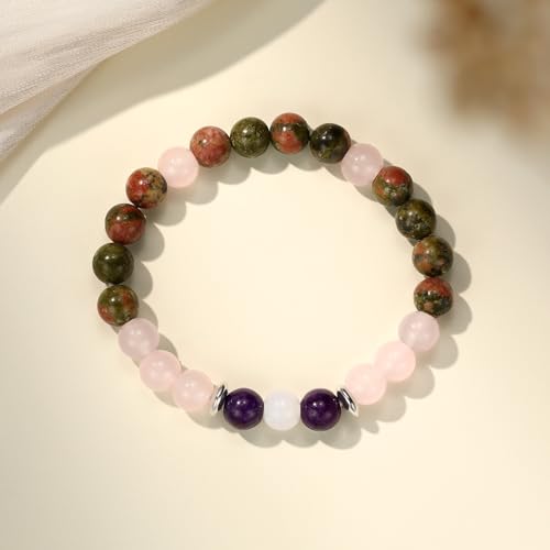 Aesnefe Pregnancy Crystal Bracelet for Women, Natural Gemstone Fertility Jewelry for Expecting Moms, Mom To Be Gifts for 1st Time Mom, Conception IVF Support Gift for Wife Daughter Friends Sister2