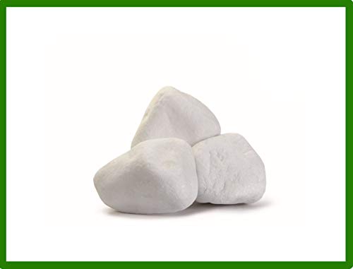 Seat Flor srl ® Galet blanc pour jardins, galet naturel super blanc pour jardins, galet de Thassos (3 tailles disponibles) (40/60 mm. 20 kg.)
