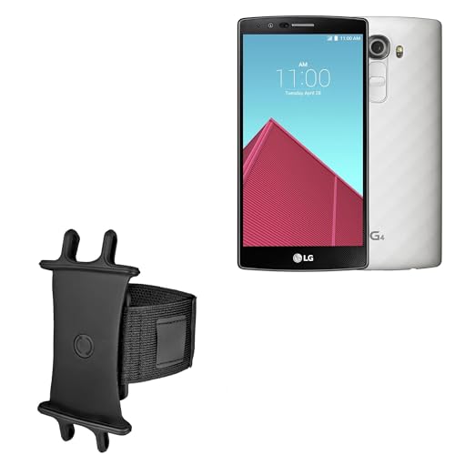 BoxWave Holster Compatible with LG G4 Note - ActiveStretch Sport Armband, Adjustable Armband for Workout and Running - Jet Black