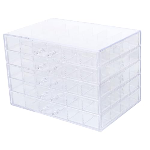 Boîte de rangement nail art transparente à 5 tiroirs et 120 compartiments - 2
