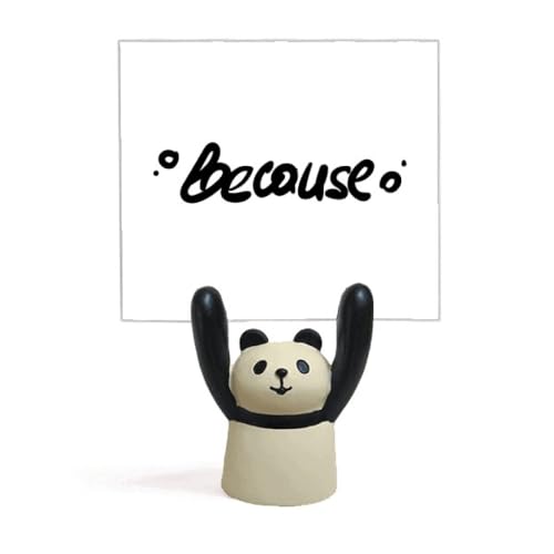 Porte-mémo panda pince note bois avec citation humoristique bureau