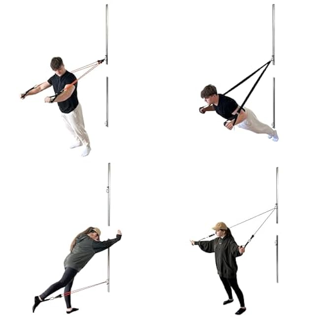 Aluminum Wall-Mounted Anchor Fitness System - Adjustable, Multi-Functional, Space Saving Home Gym Solution for Strength Training, Workout Goals | 100+ Exercises, Easy Installation, 300lbs Capacity