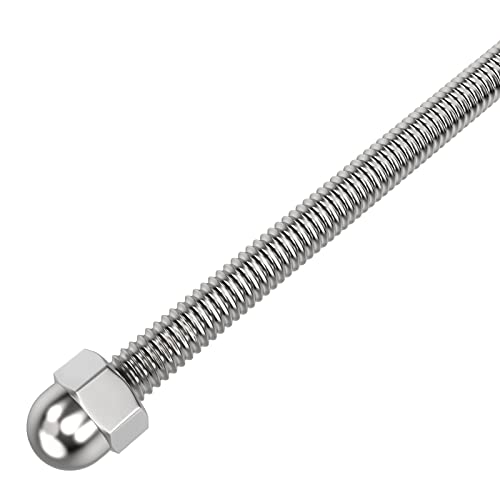 Blika 20 Pack 6" Long 3/16" Swage Threaded Stud Tension End Fitting Terminal For 1/8" Deck Cable Railing Hand Swage T316 Stainless Steel, 3/16" Swage Threaded Terminal For 4X4, 2X2 Wood Metal Post #TOP5