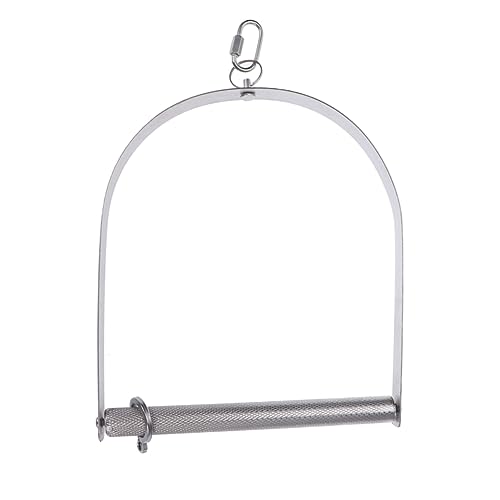 Image of Large Stainless Steel Bird Swing for Parakeets and Cockatiels Widened Feeding Bracket for Hummingbirds Design for Garden Decoration and Indoor Use