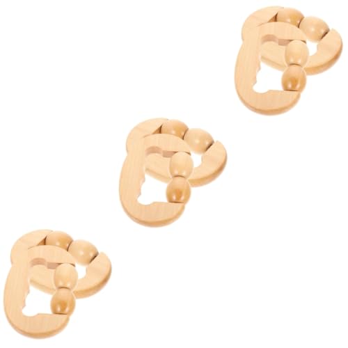 FRCOLOR Sets Wooden Double Roller Massager for Muscle Relief Pressure Point Massage Tool Full Body Massager Stick for Legs and Back Pcs