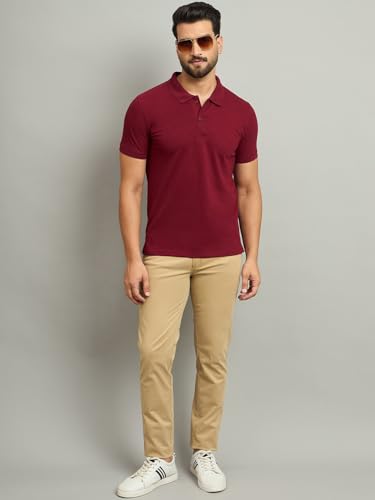 Image of Men's Half Sleeve Solid Cotton Polo T-Shirt | Premium Soft Fabric