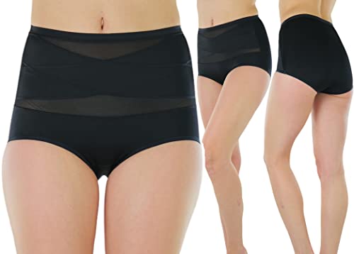 Image of ToBeInStyle Women's Pack of 6 High-Waisted Girdle Brief Tummy Support Everyday Panties