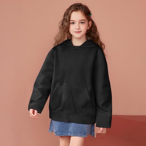 Boys Girls Zip Up Hoodies Long Sleeve Sweatshirts Full Zip Jacket Oversized Hoodie Fall Preppy Clothes with Pockets2