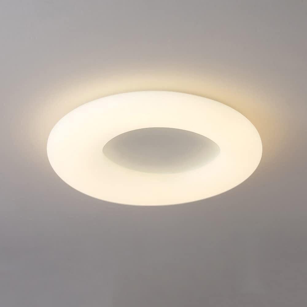 KXEcoLife Modern Nordic Dimmable Ceiling Light,Round LED Lamp with Remote Control,Semi Flush Mount Light Fixture(White,Dia30cm)