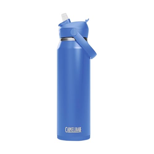 CamelBak Thrive - Botella de agua con popote abatible de 32 onzas, acero inoxidable aislado, color azul cielo