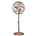 Ventilatore da Pavimento Retro 50W,Ventilatore da Tavolo con 5 Pale del Ventilatore in Ferro,3 velocità,Copertura Protettiva per Griglia,Regolabile in Altezza,Bronzo Rosso
