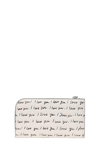 Image of kate spade new york Devin I Love You Script Embossed Leather Small Slim Bifold Wallet